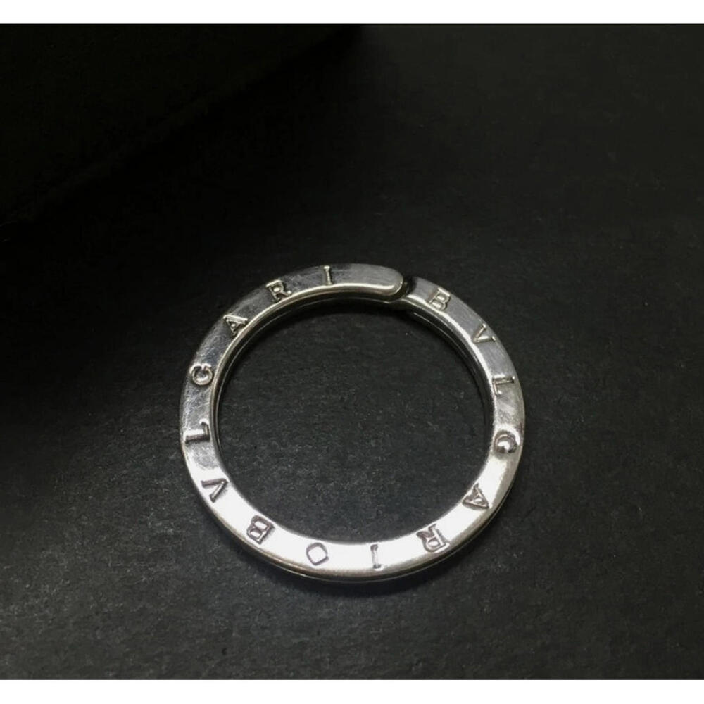 BVLGARI WITH BOX! Necklace Pendant Top Charm Ring Sterling Silver Key Bulgari